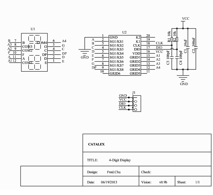 โมดูลแสดงผลตัวเลข 4 หลัก LED Time Clock Module For Arduino 0.36" TM1637