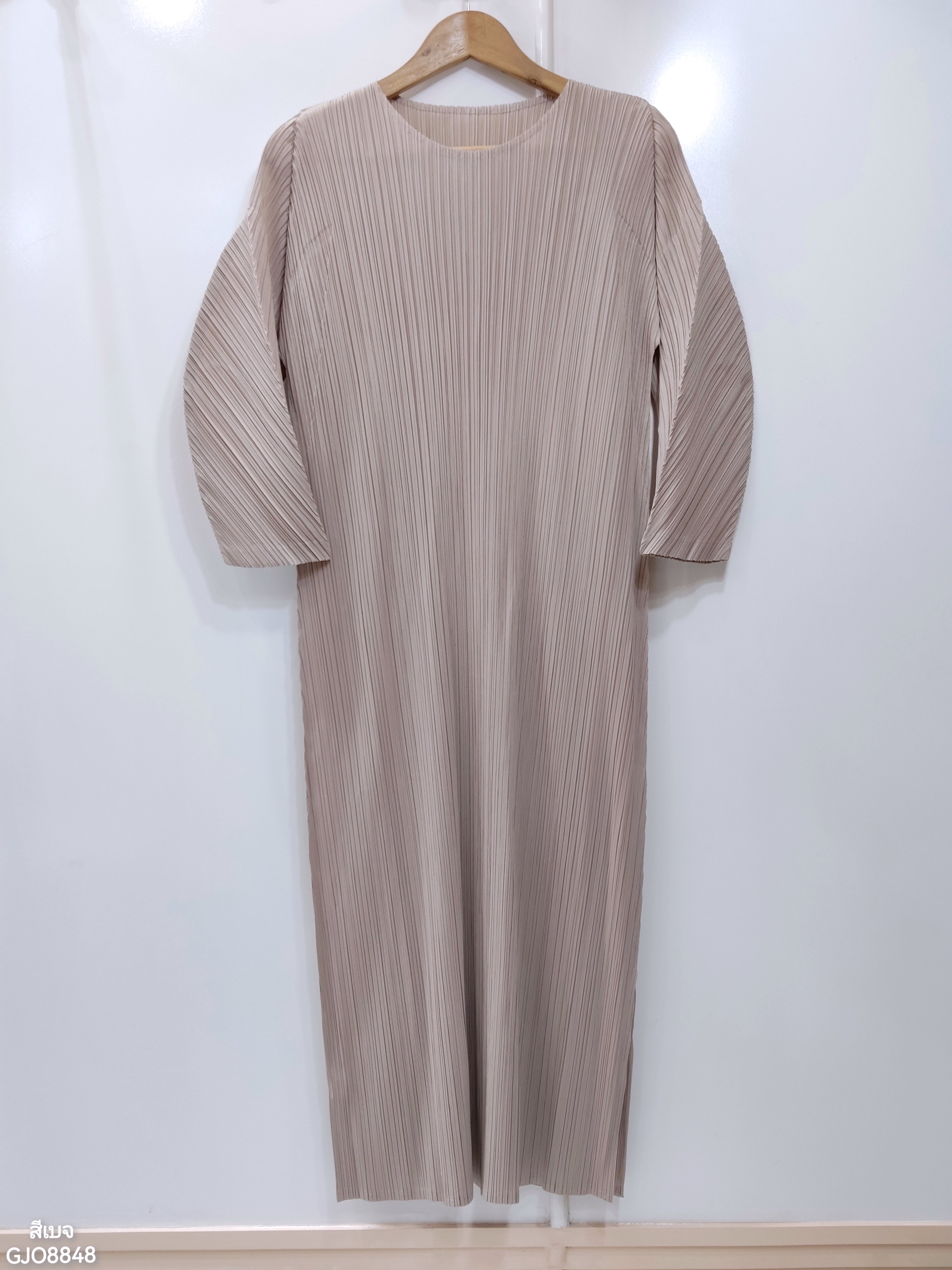 2MUAY รุ่น GJO8848 เดรสพลีทคุณภาพ LONG SLEEVE PLEATED DRESS 8 สี FREE SIZE