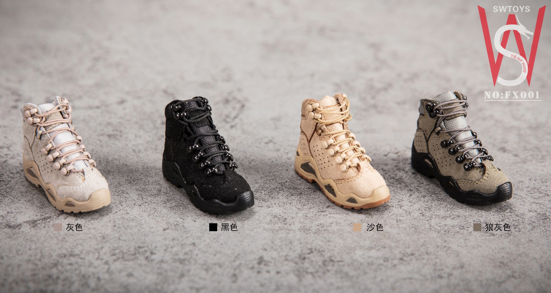 [สั่งจอง]SWtoys FX001 1/6 Mens Tactical Military Boots (Hollow/Solid)