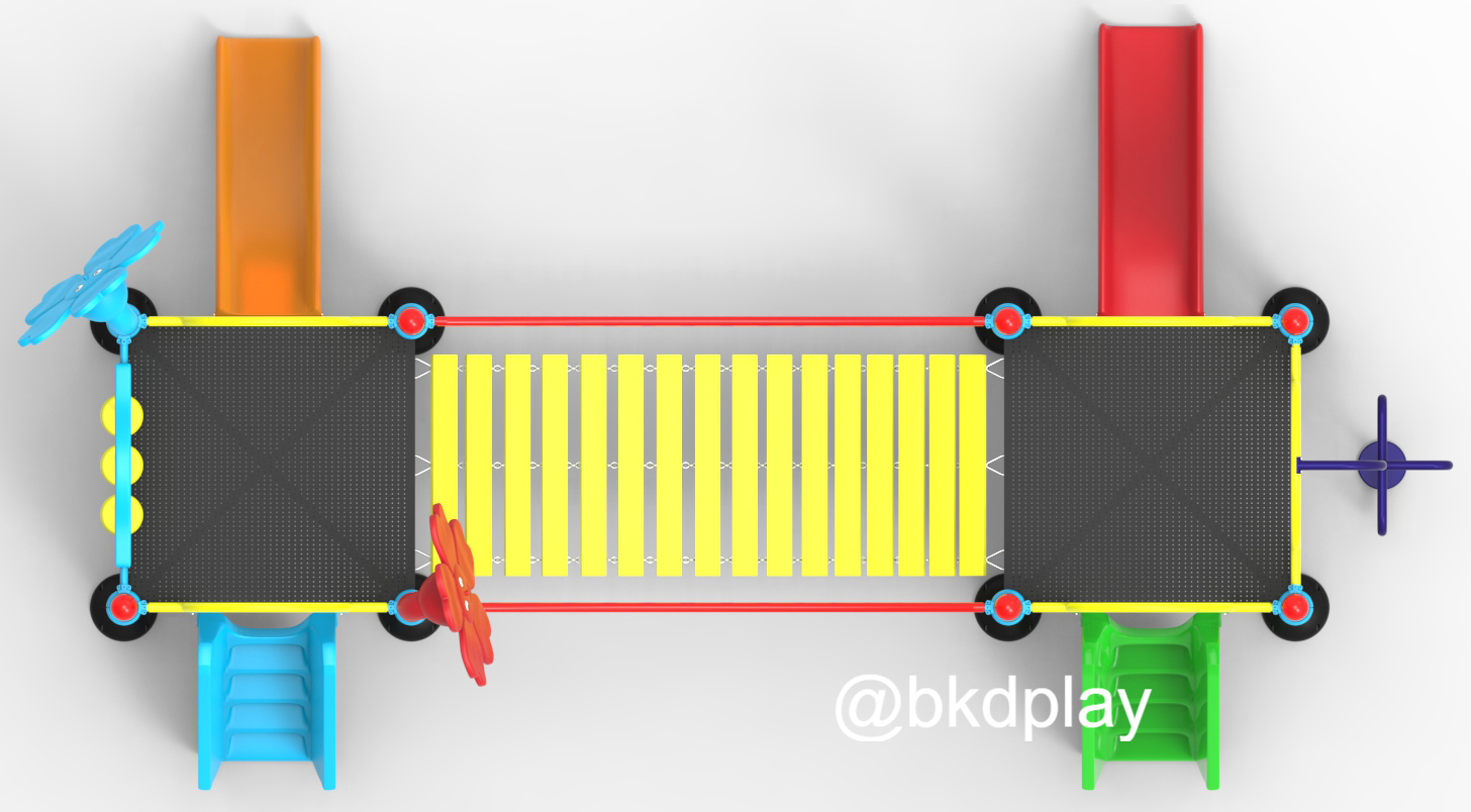 ชุดหอสะพานแขวนสไลด์ 70, เครื่องเล่นสนามกลางแจ้ง , เครื่องเล่นสนามแบบเหล็ก,สะพาน,สไลเดอร์, OutdoorPlayground, ราคาโรงงาน สินค้าสั่งผลิต 10-20 วัน ขนาด 300x490x250 ซม.