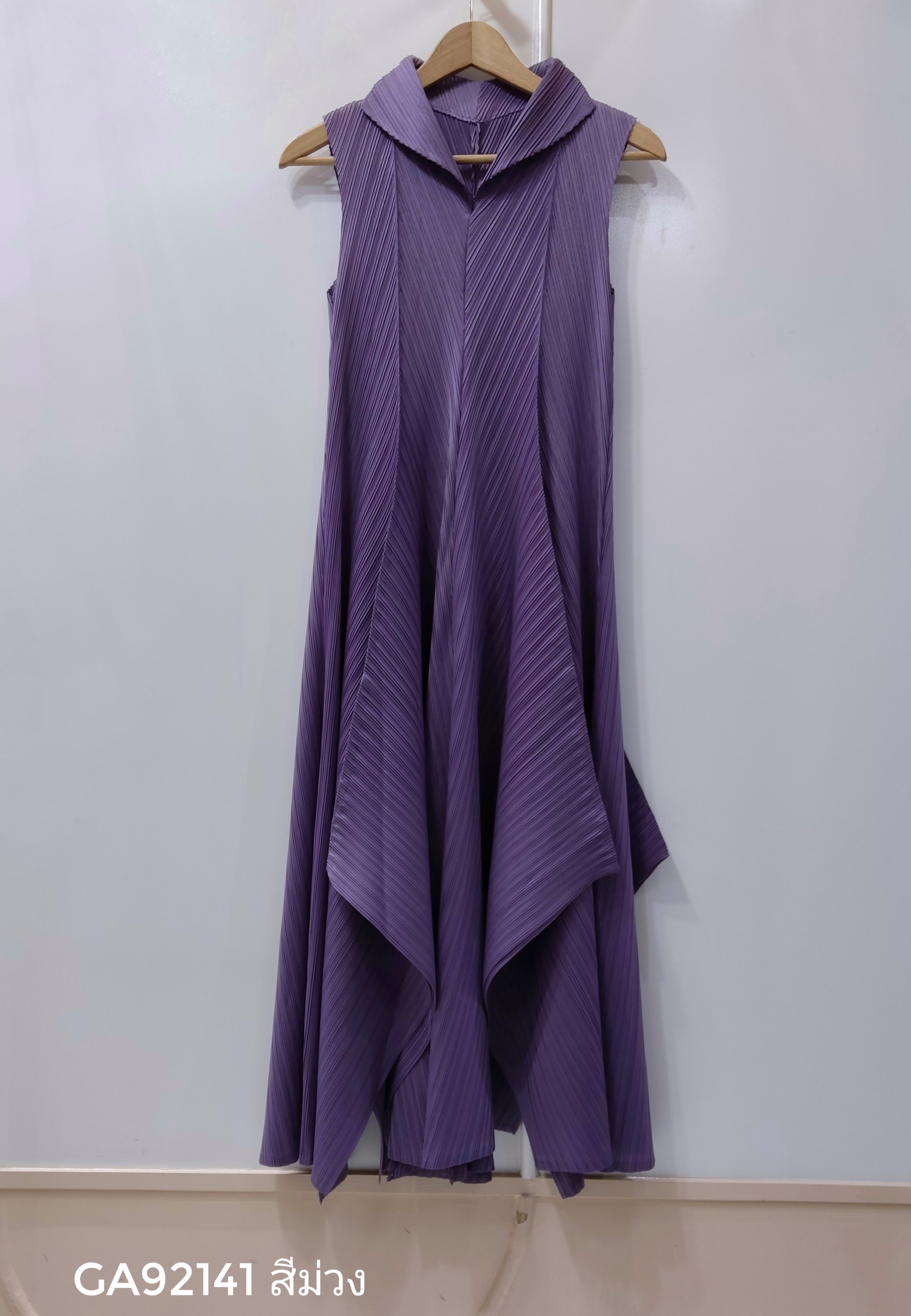 2MUAY รุ่น GA92141เดรสอัดพลีท SLEEVELESS ASYMMETRIC PLEATED DRESS 5 สี FREE SIZE