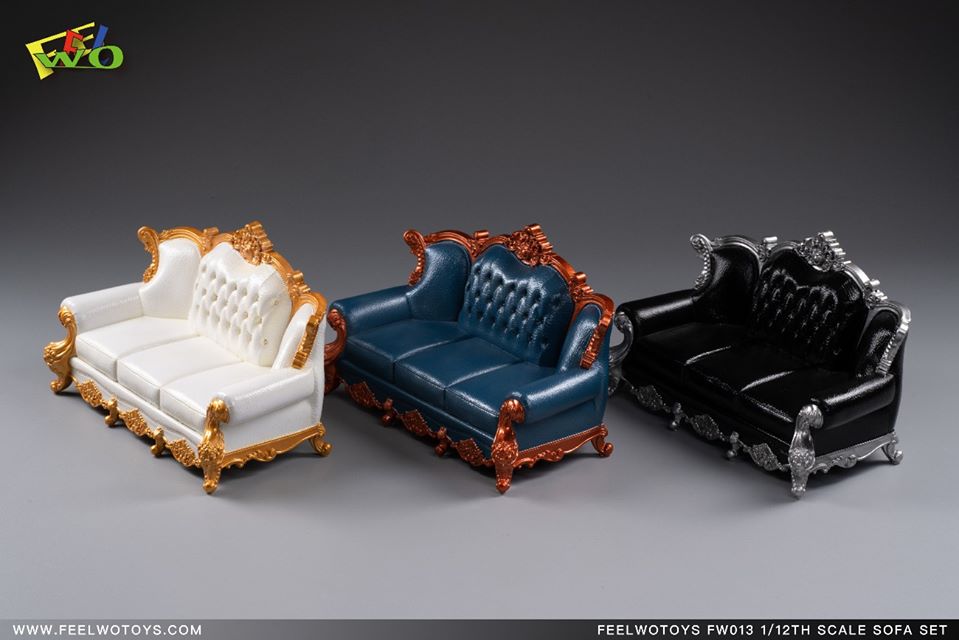 [สั่งจอง]FEELWOTOYS FW013 1/12 Scale Sofa set โซฟาสเกล 1/12 สามสีสามสไตล์