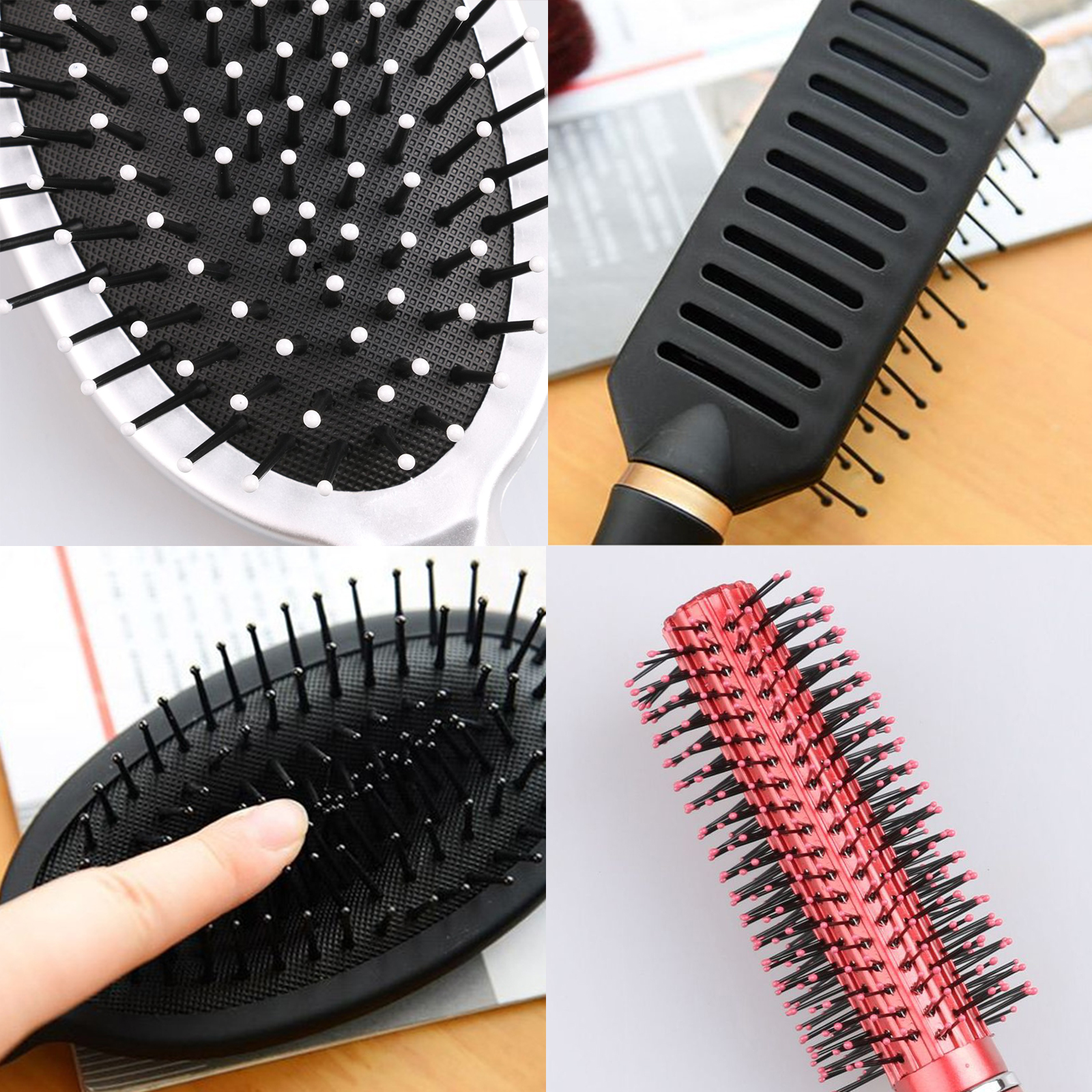 🔥Sale ลดราคา🔥 หวีแปรงผม มาตรฐาน มีให้เลือก 5สี 3แบบ วงรี เหลี่ยม ม้วน ขนแปรงหัวมน แปรงหวีผม ถนอมเส้นผม ไม่ระคายเคืองหนังศีรษะ