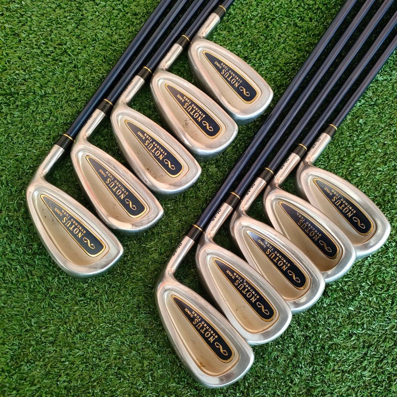 ชุดเหล็ก MIZUNO NOTUS SYNCHRO TURN มีเหล็ก 4-9 เเละ PW SW FW ก้าน PURE SELECT A-TI FLEX SR เป็นเหล็กหน้าเด้ง เบา สบาย พรีเมี่ยมญี่ปุ่นแท้ๆ กริพเปลี่ยน GOLF PRIDE มาทั้งเซ็ต!!! ไม้กอล์ฟมือสอง ของแท้ BY NakaraLuxurious