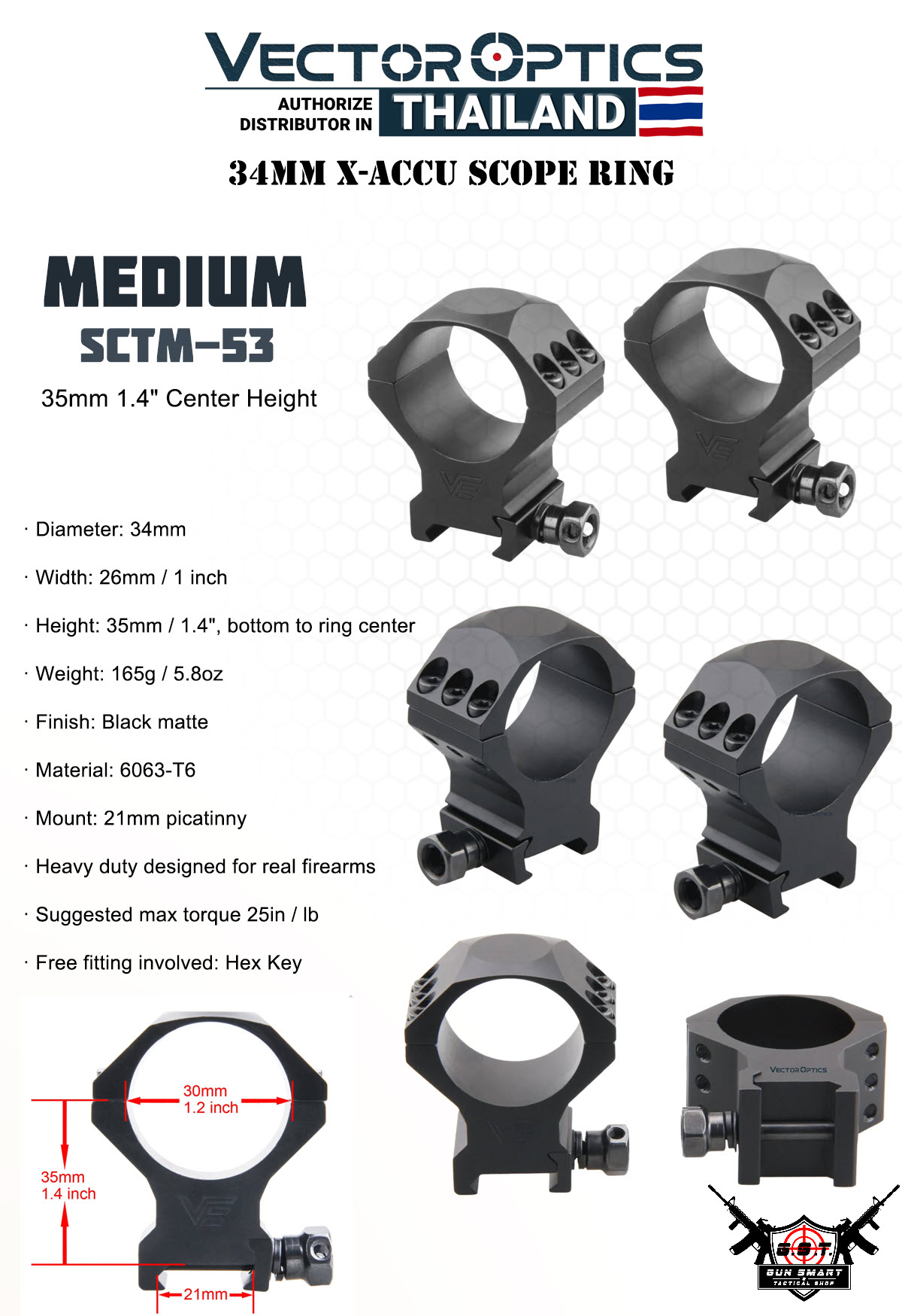 34MM X-ACCU SCOPE RING