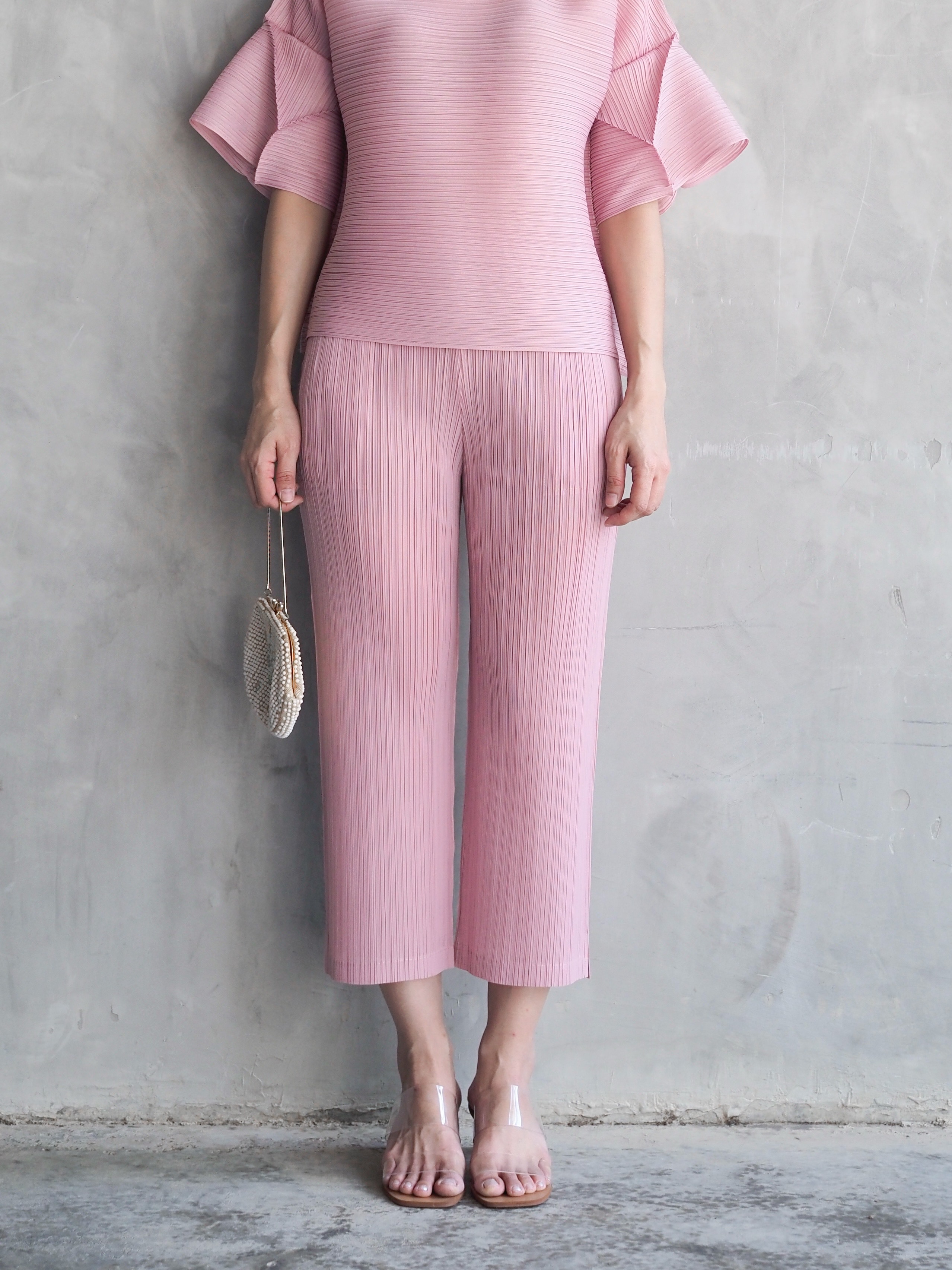 ยาว34นิ้ว! 2MUAY รุ่น GJO7573-9 กางเกงอัดพลีทคุณภาพ STRAIGHT LEG PLEATED PANT 7 สี FREE SIZE
