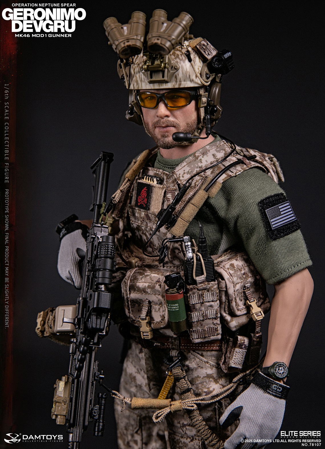 [สั่งจอง] DAMTOYS 78107 1/6 : DEVGRU Operation Neptune Spear Geronimo MK46 MOD1 Gunner