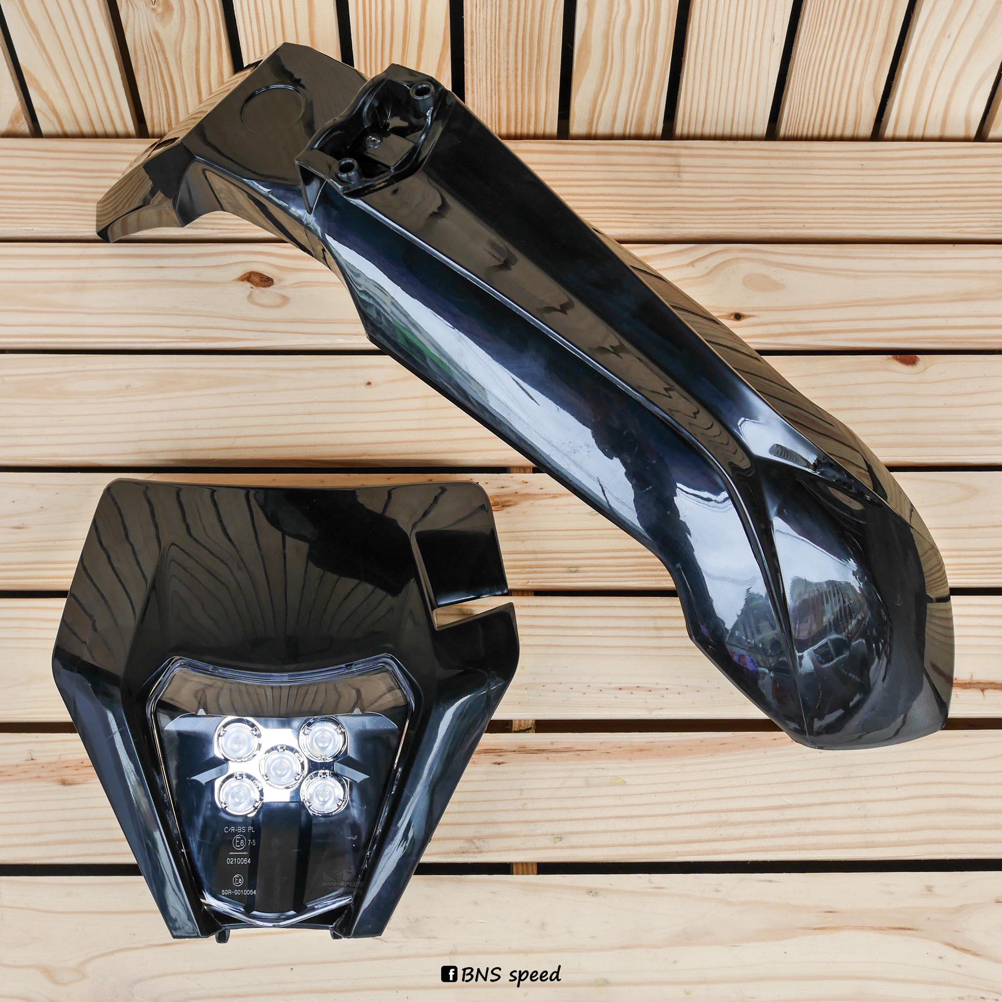 ชุดหน้ากากพร้อมบังโคลนทรง KTM ไฟ LED