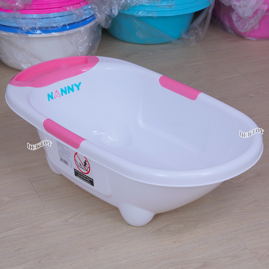 NANNY แนนนี่ อ่างอาบน้ำเด็กแนนนี่ ทูโทน มีจุกปล่อยน้ำ N273