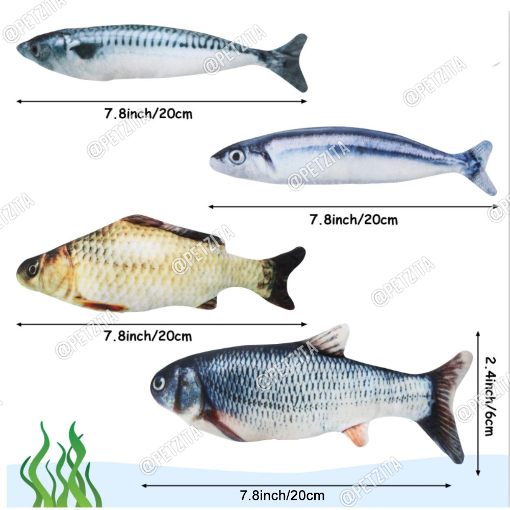 🇹🇭พร้อมส่ง🇹🇭 ตุ๊กตาปลาแคทปนิป 🐟🐠🦈 ยัดในผสมไส้แคทนิป หญ้ากัญชาแมว