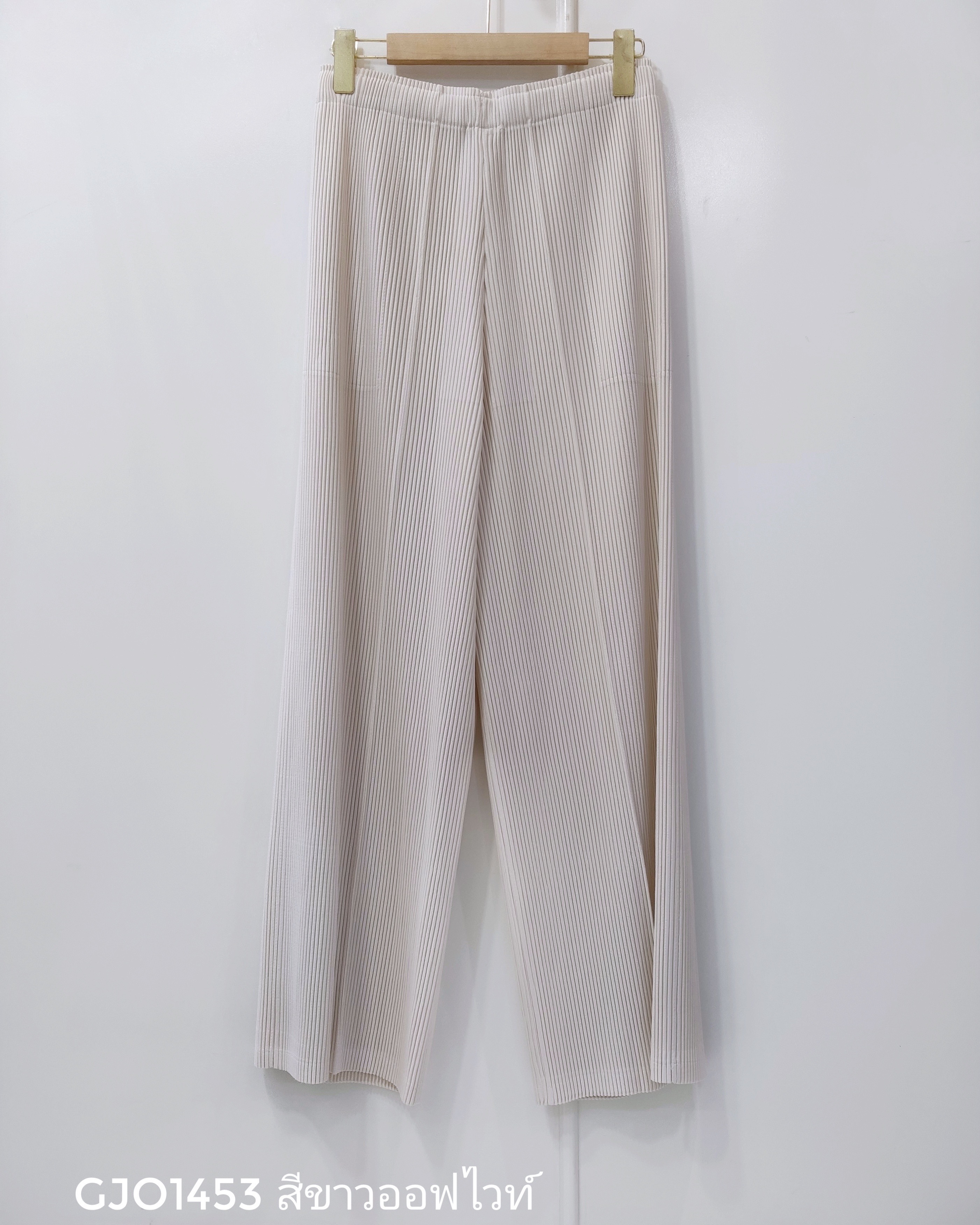 ยาว 39นิ้ว 2MUAY รุ่น GJO1453 กางเกงพลีทคุณภาพ THICK STRAIGHT LEG PLEATED PANTS 5สี FREE SIZE