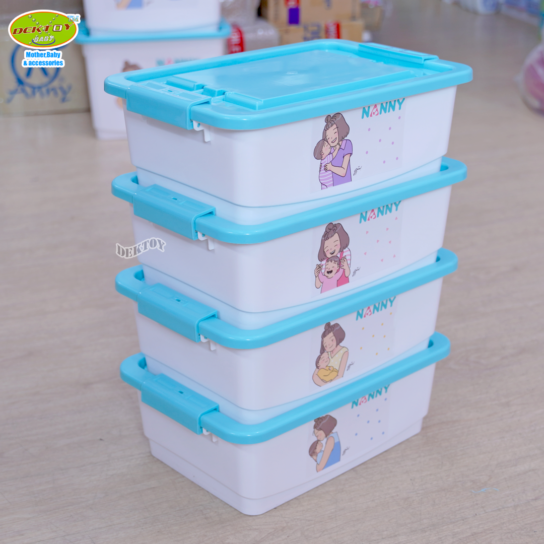 Nanny แนนนี่ กล่องเก็บของเอนกประสงค์ ใบกลาง มีหูหิ้ว ขนาด 9.5 ลิตร ลาย Munin (มุนิน) 244MU