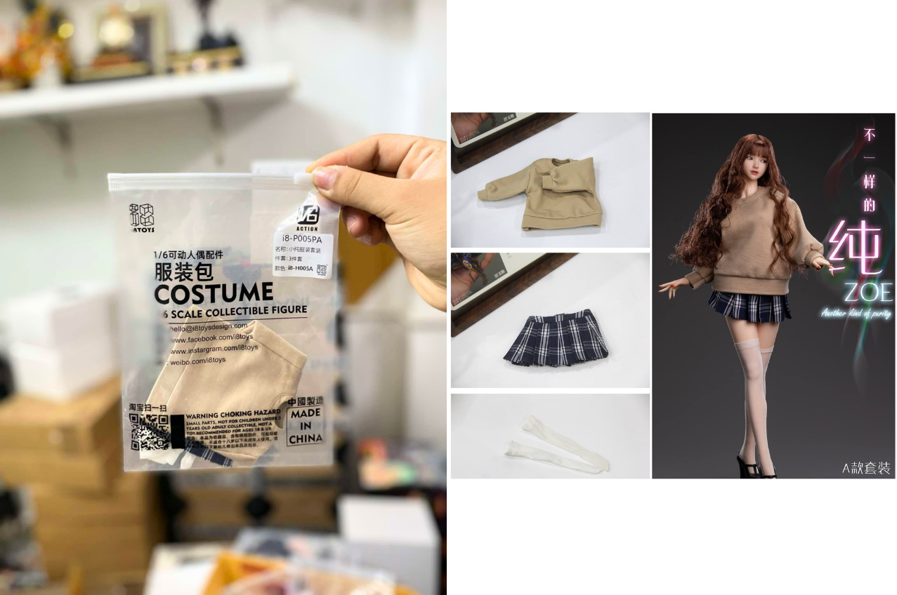 [พร้อมส่ง] I8Toys 1/6 : Zoe Clothing Accessories Series *เฉพาะชุด ไม่รวม บอดี้ รองเท้า และหัว - i8-P005PA