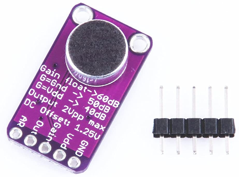 เซนเซอร์วัดเสียง ไมโครโฟน MAX9814 High Performance Microphone AGC Amplifier Module