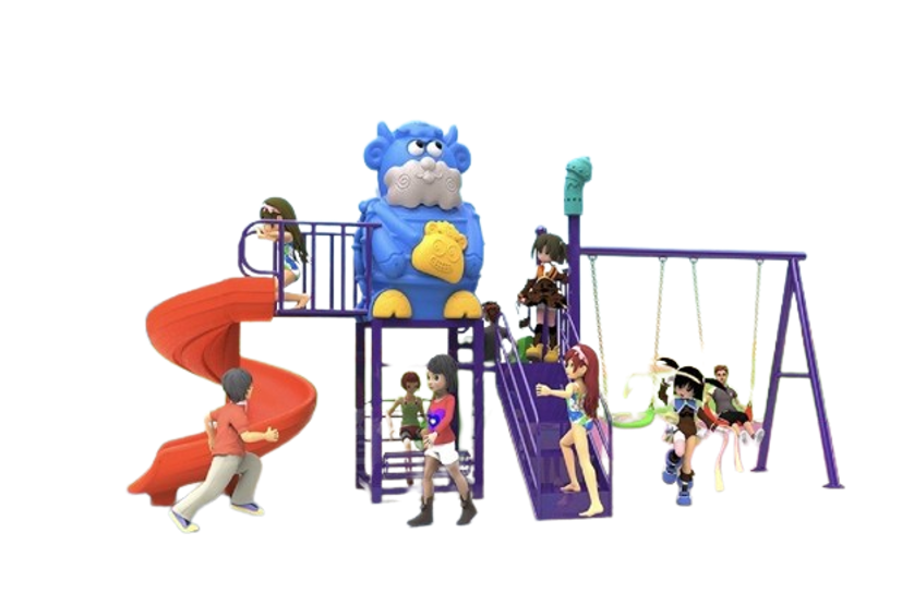 เครื่องเล่นสนามกลางแจ้ง ,ชุดเจ้าแกะลัคกี้สีฟ้า พร้อมชิงช้า เครื่องเล่นสนามปฐมวัย,ครุภัณฑ์สนามเด็กเล่น สพฐ โครงการโรงเรียนประชารัฐ playground,สไลเดอร์,ของเล่นเสริมพัฒนาการ,เครื่องเล่นสนาม, สนามเด็กเล่น