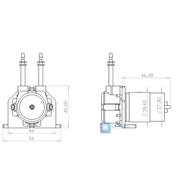 12V Peristaltic pump with food grade silicone 2-100mL/min