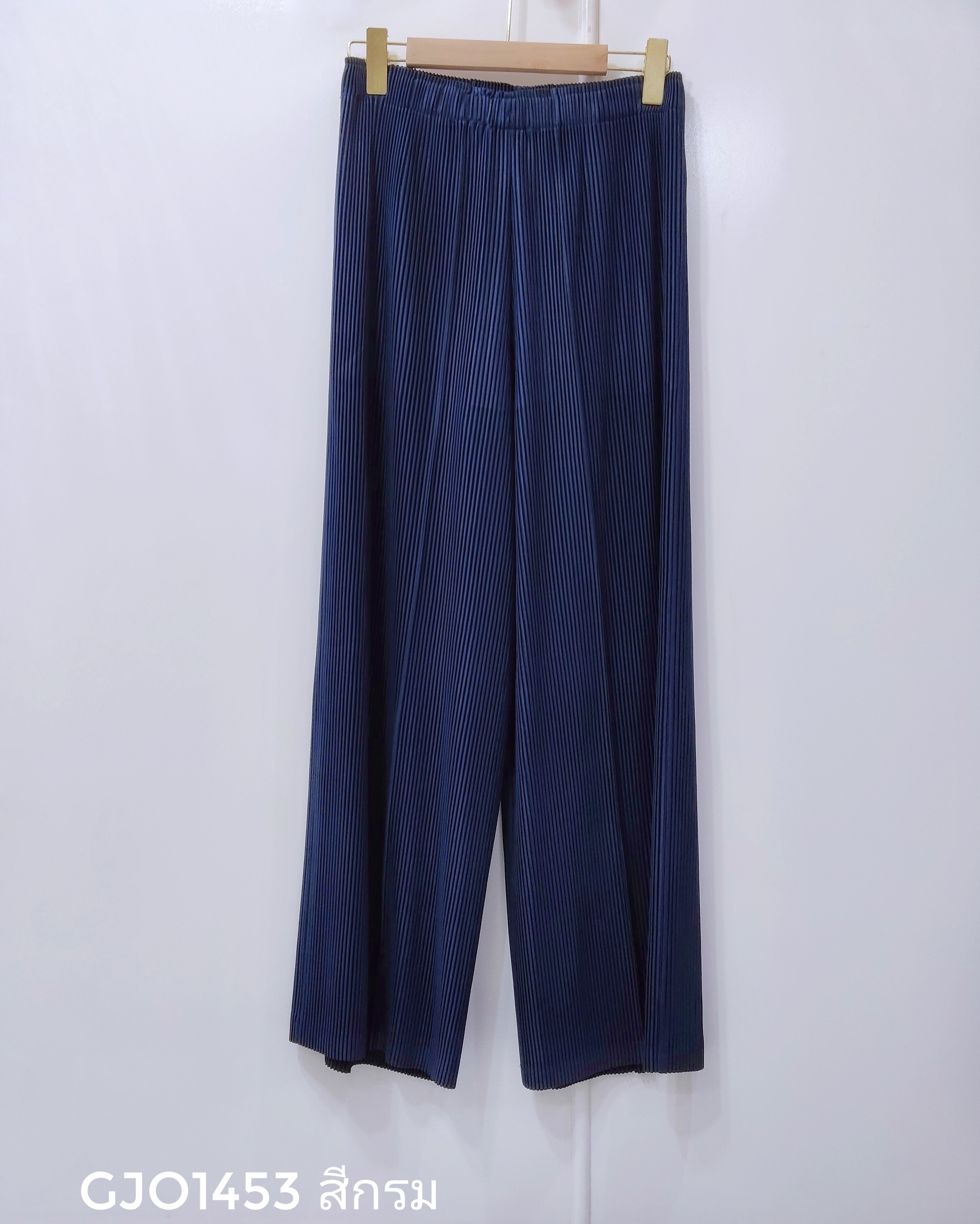 ยาว 39นิ้ว 2MUAY รุ่น GJO1453 กางเกงพลีทคุณภาพ THICK STRAIGHT LEG PLEATED PANTS 5สี FREE SIZE