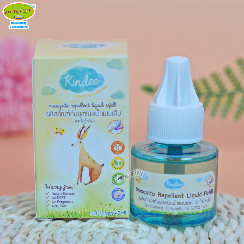 Kindee คินดี้ น้ำยาเติมเครื่องไล่ยุงกลิ่นตะไคร้หอม 45 มล.