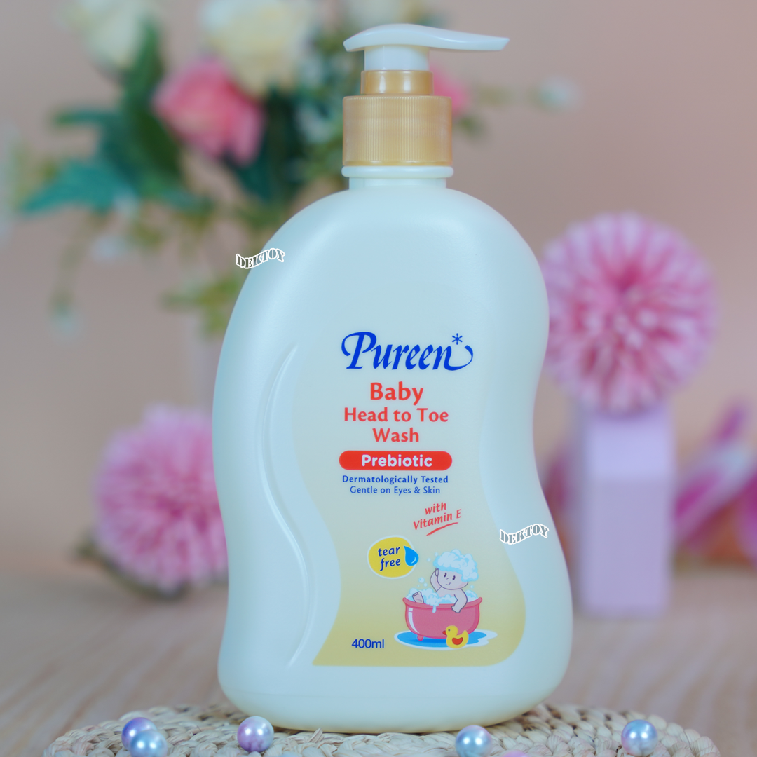 Pureen เพียวรีน เบบี้ บาธ เบบี้แชมพู เฮดทูโทรวอช พรีไบโอติก 400 มล.