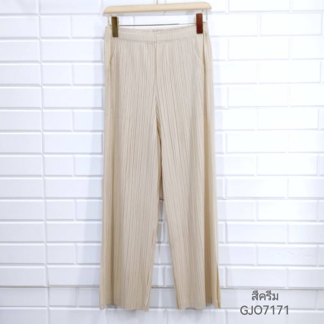 ยาว 35นิ้ว!! 2MUAY BASIC รุ่น GJO7171 กางผู้หญิง กางเกงพลีทคุณภาพ STRAIGHT PLEATED PANTS 16สี FREE SIZE