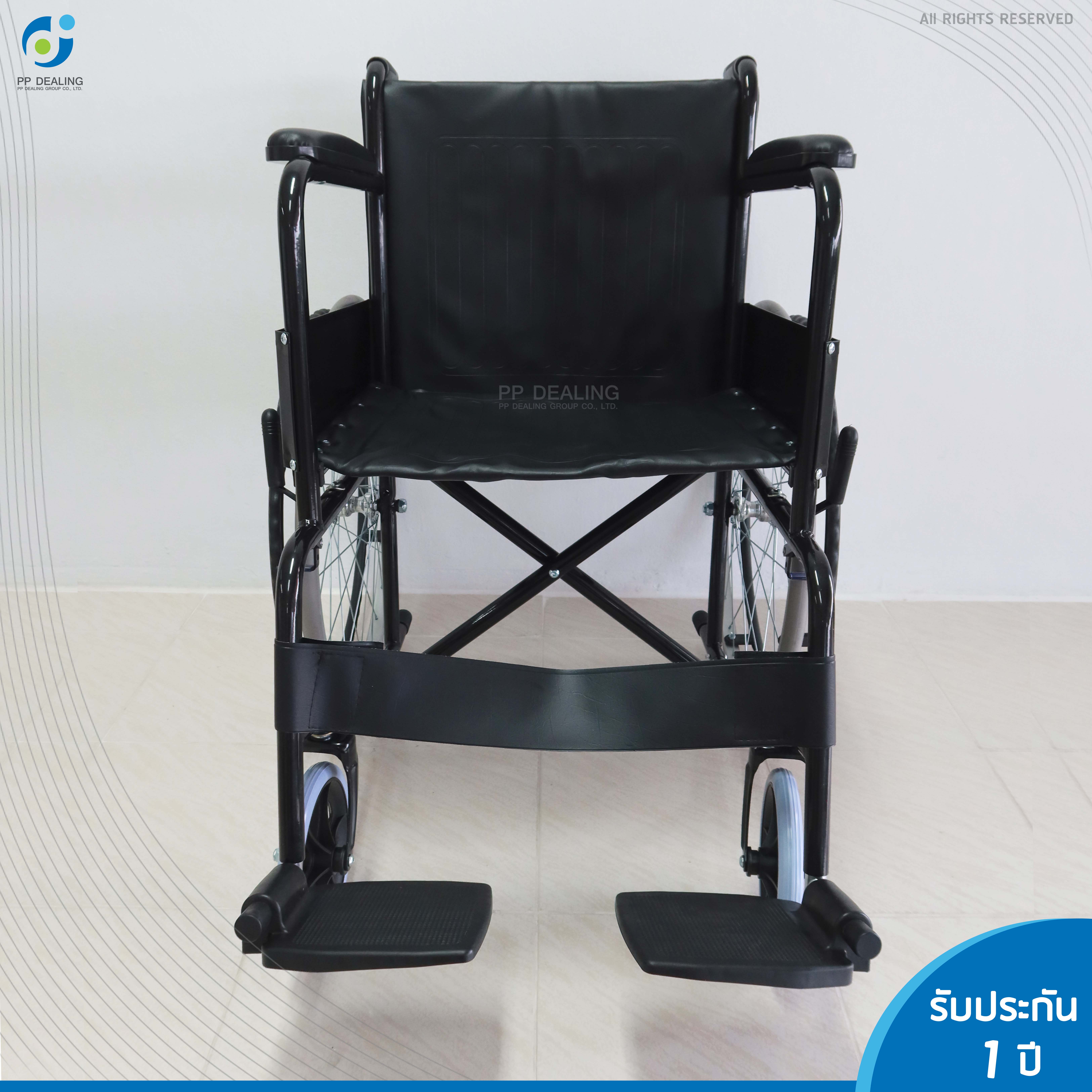รถเข็นผู้ป่วย วีลแชร์ สามารถพับได้ Wheelchair รุ่น FY-875 เหล็กชุบสี Powder Code อย่างดี