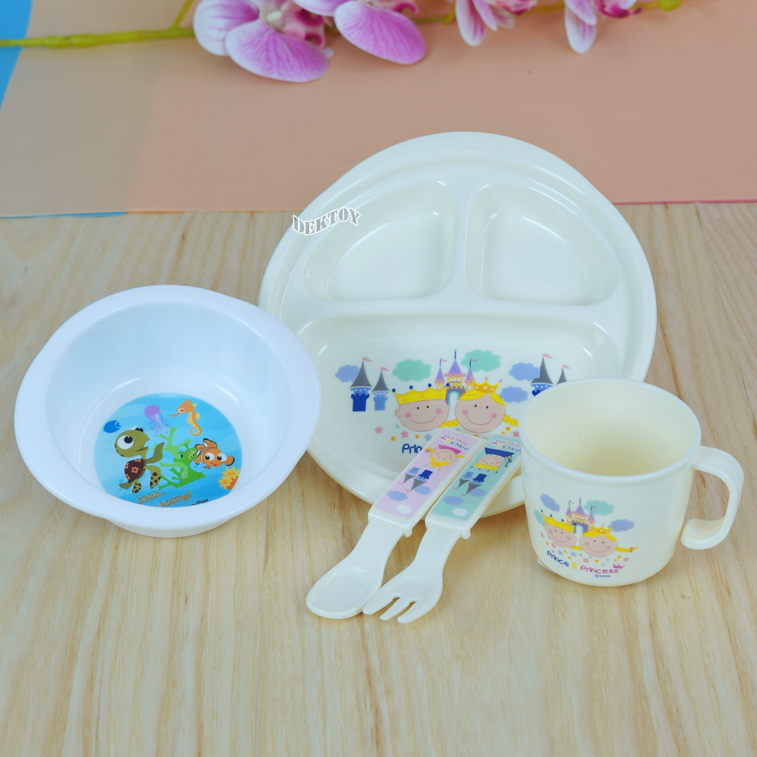 Nanny แนนนี่ อุปกรณ์ทานอาหารเด็ก จาน3ช่อง+แก้ว1หู+ถ้วยซุป เจ้าหญิง นีโม่