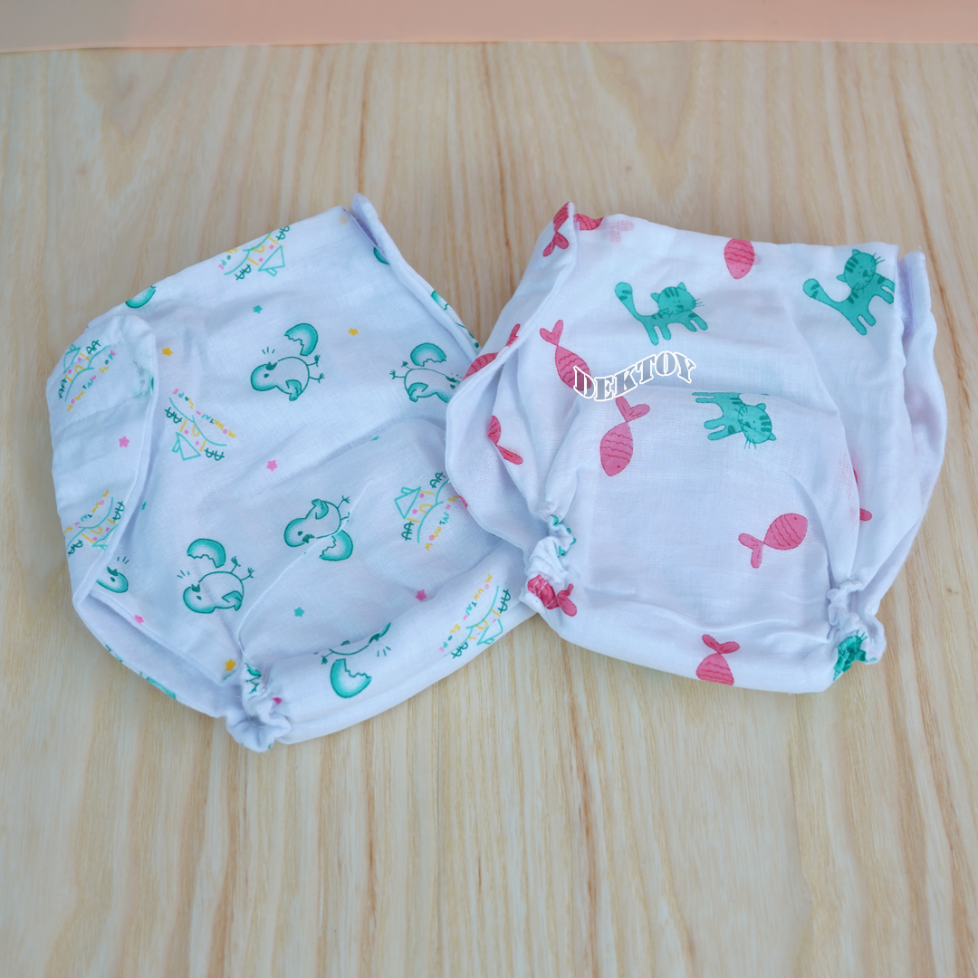 Gold Baby กางเกงผ้าอ้อมสาลูเป้าหนาขาจั๊มซักได้แพ็ค 12 ผืน