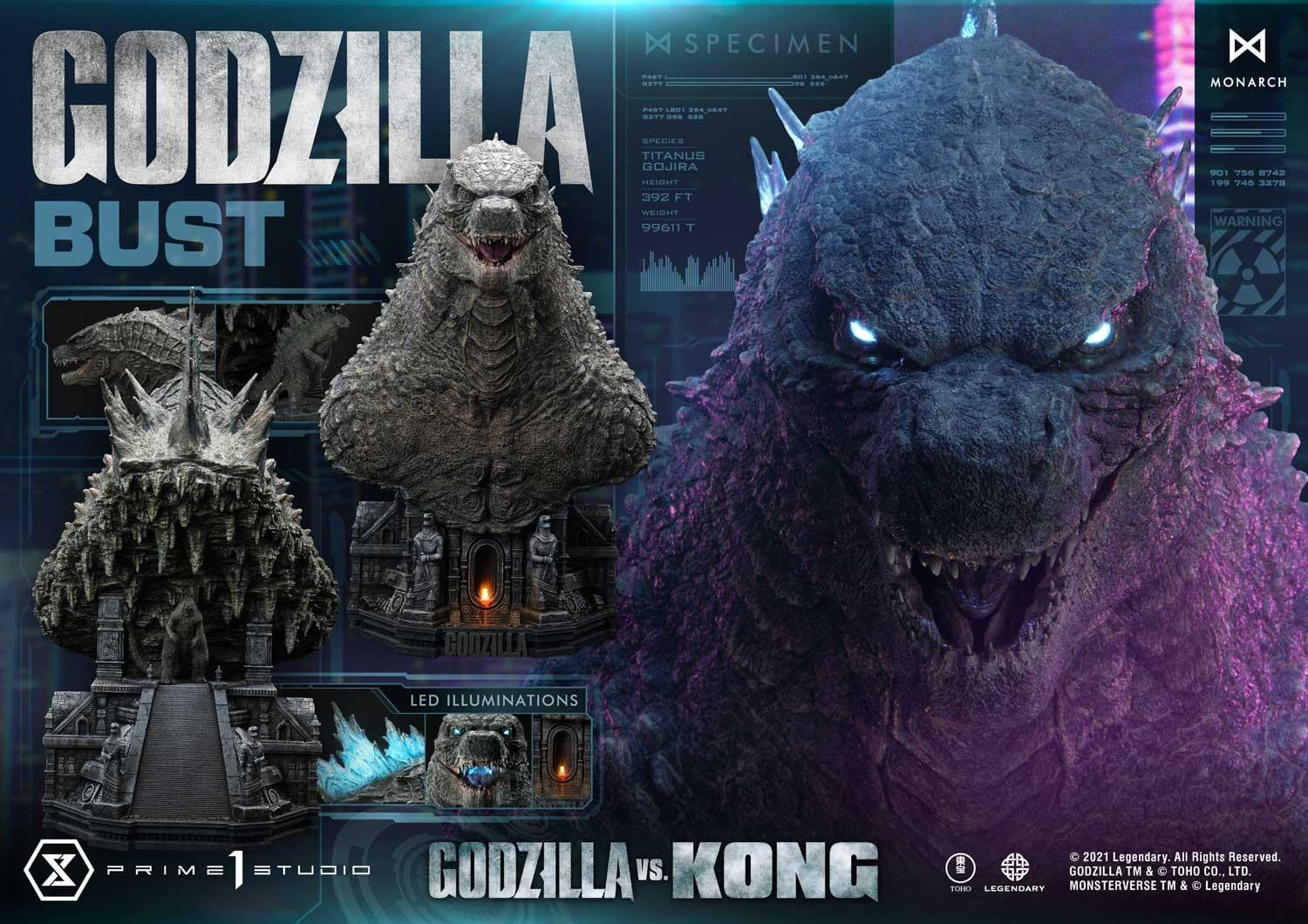 [สั่งจอง]Prime 1 Studio LSGVK-01 : Godzilla vs Kong Godzilla Bust