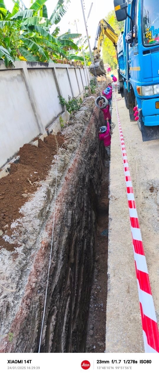 งานวางระบบท่อระบายน้ำ เทศบาลตำบลเบิกไพร อ.บ้านโป่ง