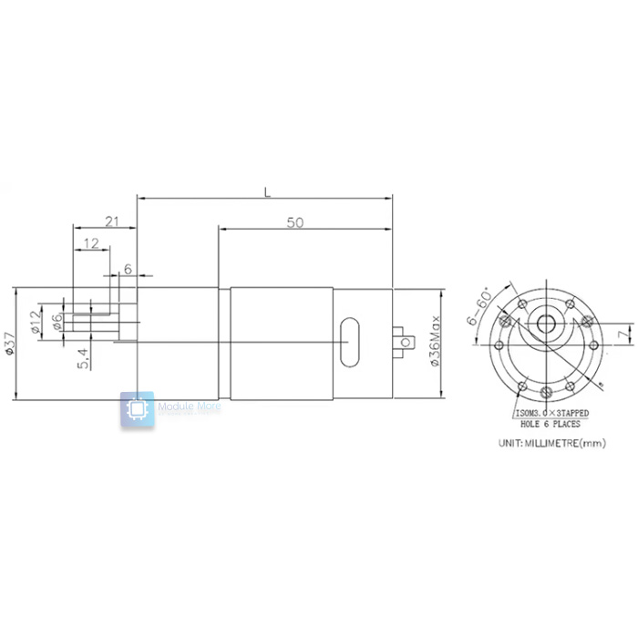 Geared DC Motor 12v / 24v with 6mm shaft for 4WD Smart Car, Balancing Robot.