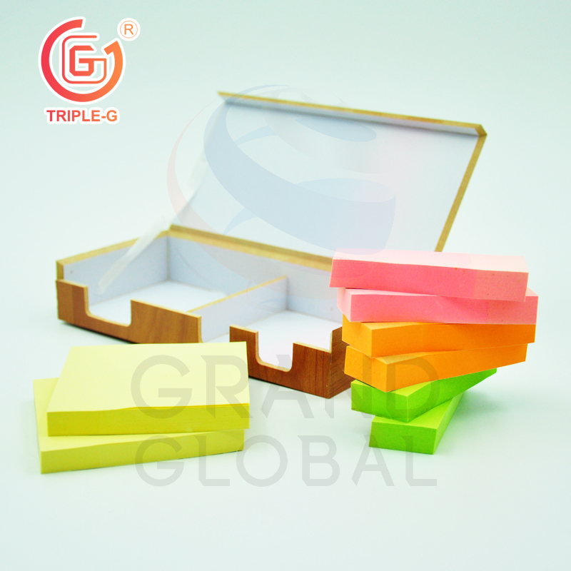 Triple-G กระดาษ แถบ LABEL STICK NOTE แถบเล็ก-ใหญ่ กล่องลายไม้