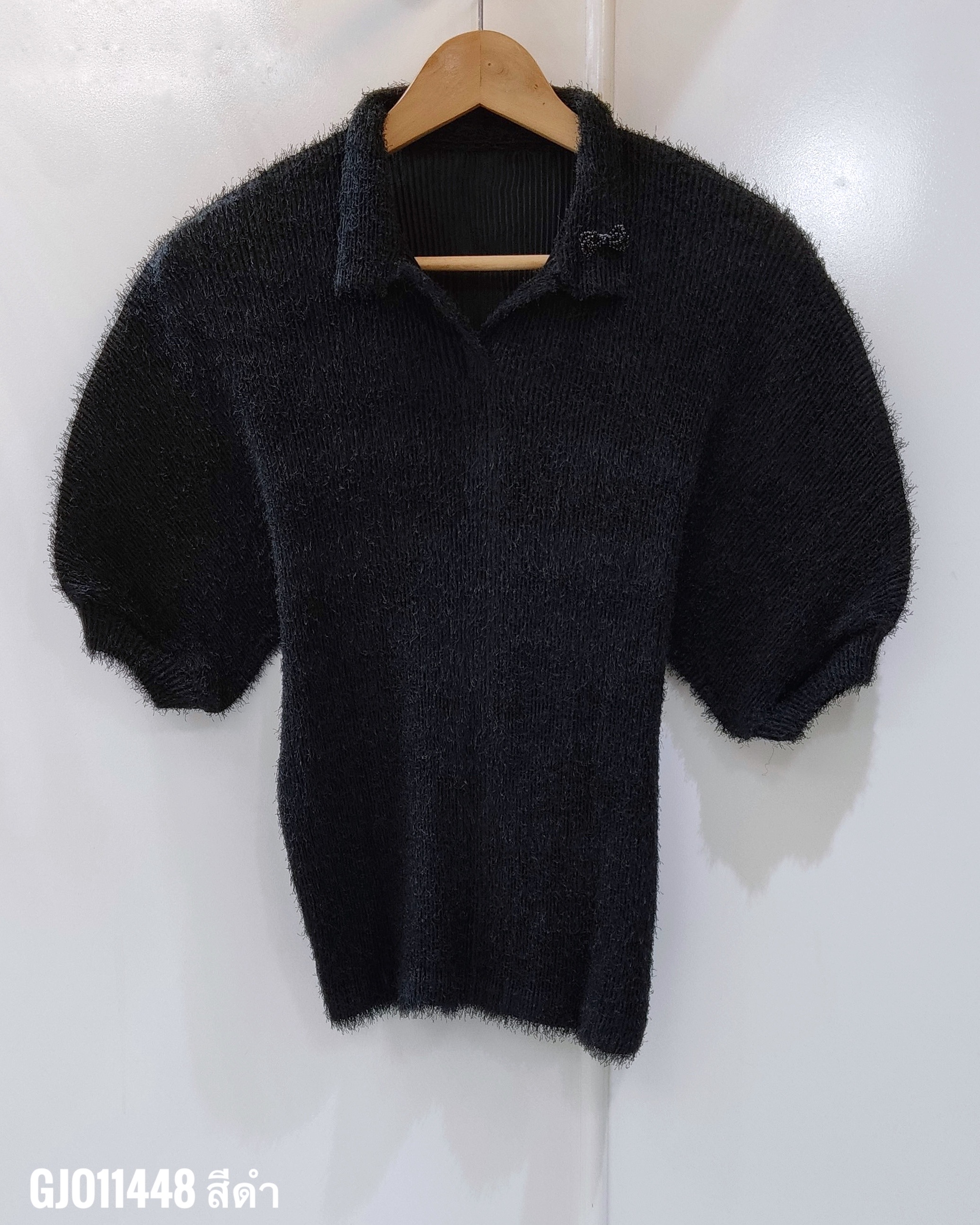 2MUAY รุ่น GJO11448 เสื้ออัดพลีท FUFFY POLO PLEATED TOP 4 สี FREE SIZE