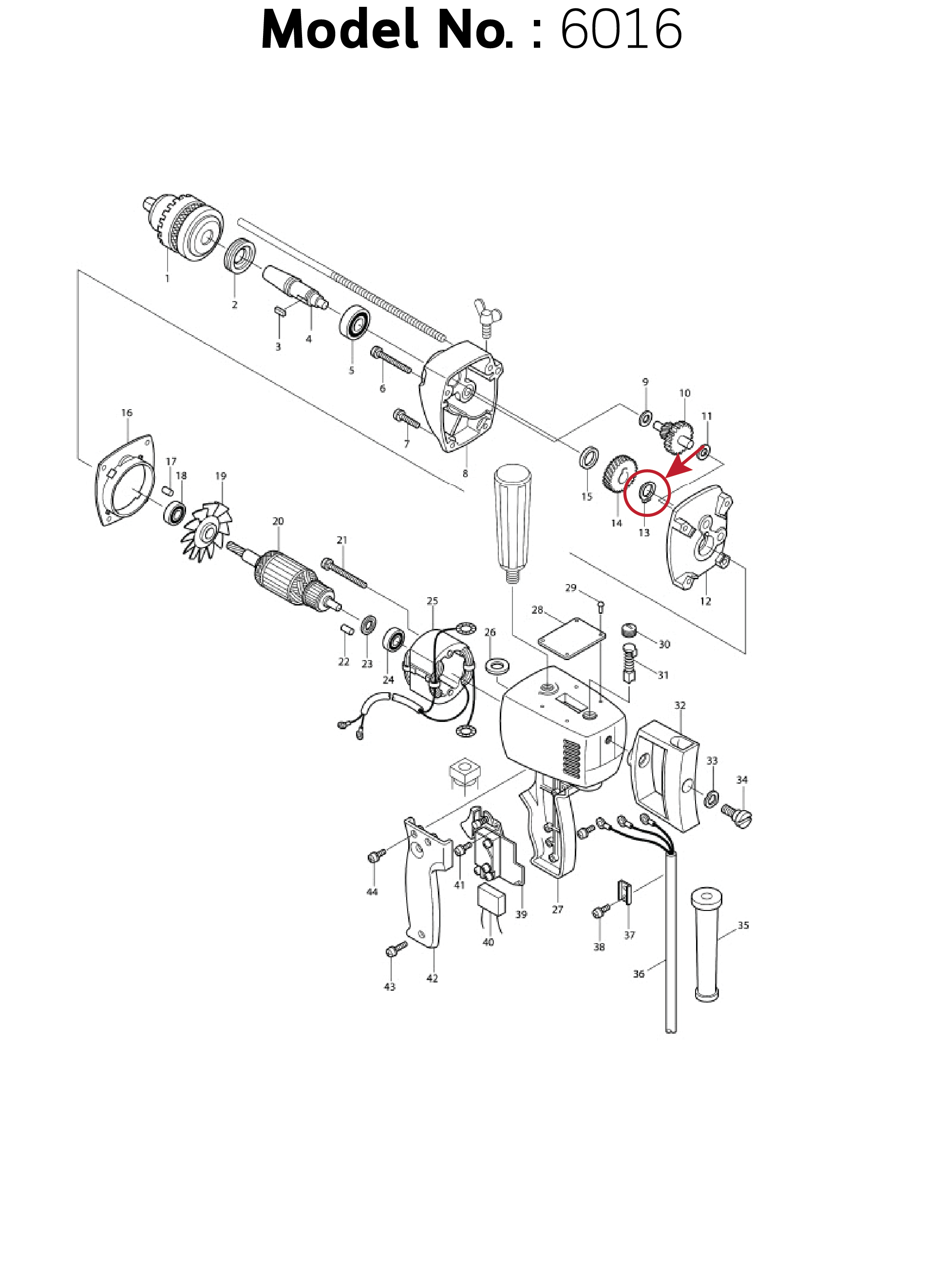 แหวนล็อคปลายแกนเฟือง, ปริ๊น (แท้) (961055-9) Makita มากีต้า รุ่น 6016, 6305, 9215SB, DCO180, DGD801, DJR186, DJR186, DLS111, DLS211, DP4010, DPB180, DPB181, DPP200, DSC121, DSC163, GA7061R, GA7063R, GA9061R, HR2810, LF1000, LS003G, LS004G, LS1019L, LS1216