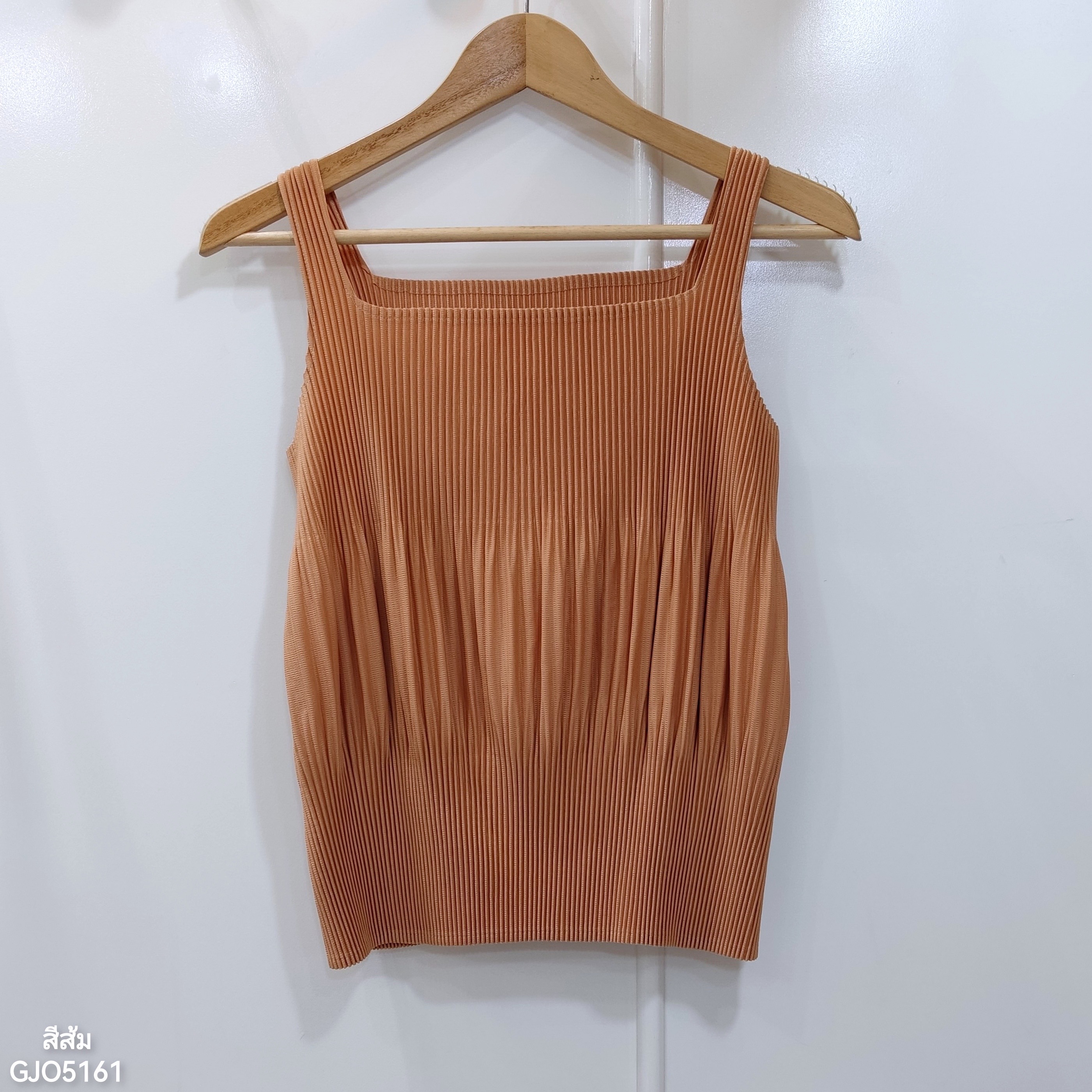 ปรับราคาลง20%!! 2MUAY GJO5161 เสื้อพลีทคุณภาพ THICK SQUARE NECK PLEATED TANK TOP 14 สี FREE SIZE