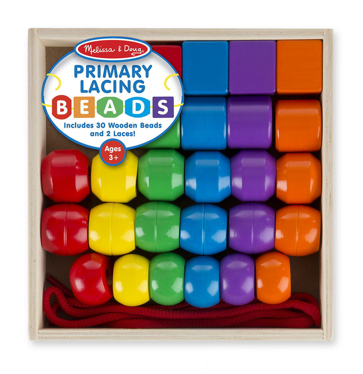 ชุดร้อยเชือก ส่งเสริมการเรียนรู้ด้านสี รูปร่าง จำนวน การต่อ การร้อย Primary Lacing Beads, รุ่น 0544 ของเล่น,ของเล่นเสริมพัฒนาการ, ของเล่นอเมริกา,melissa & doug