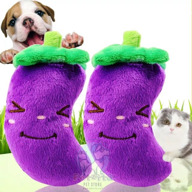 🇹🇭พร้อมส่ง🇹🇭 🍆🍆 มะเขือม่วง🍆🍆 ตุ๊กตาของเล่นสัตว์เลี้ยง