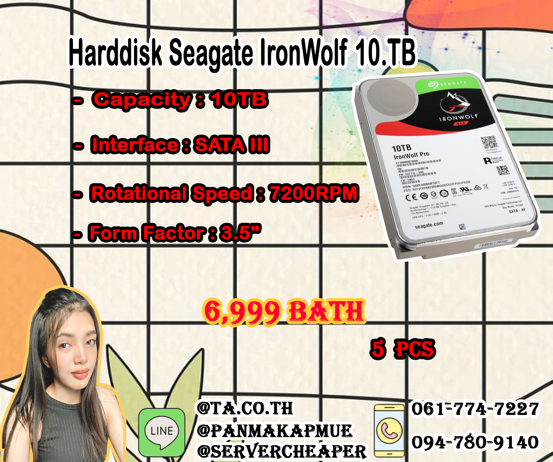 Harddisk Seagate IronWolf 10TB