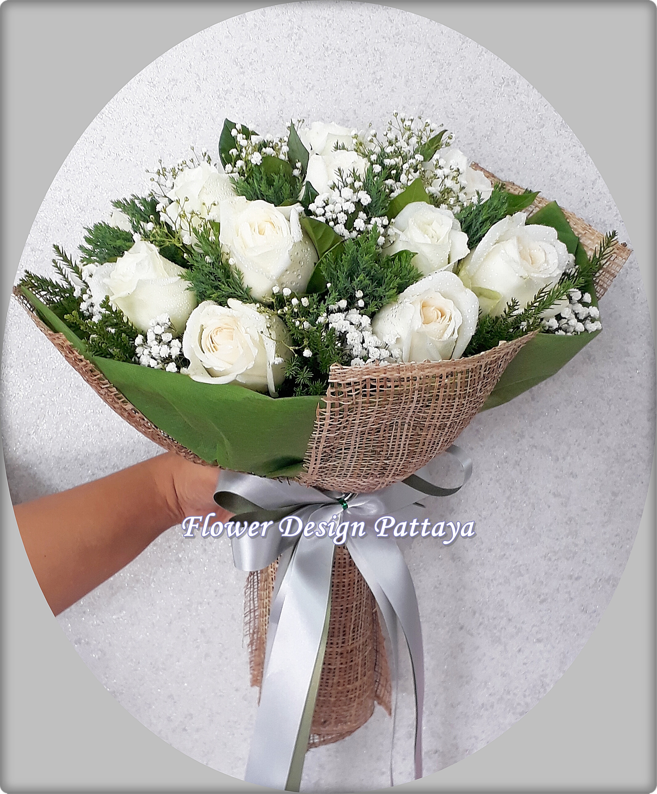 FD1505 ช่อกุหลาบขาวนอก