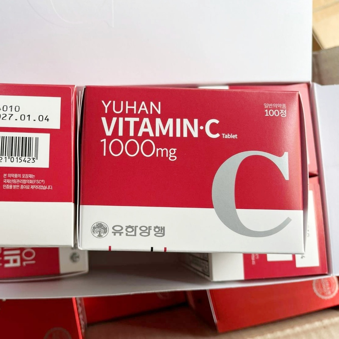 YUHAN Vitamin C 1000mg วิตามินซี 100 เม็ด วิตามินซีพี่จุน