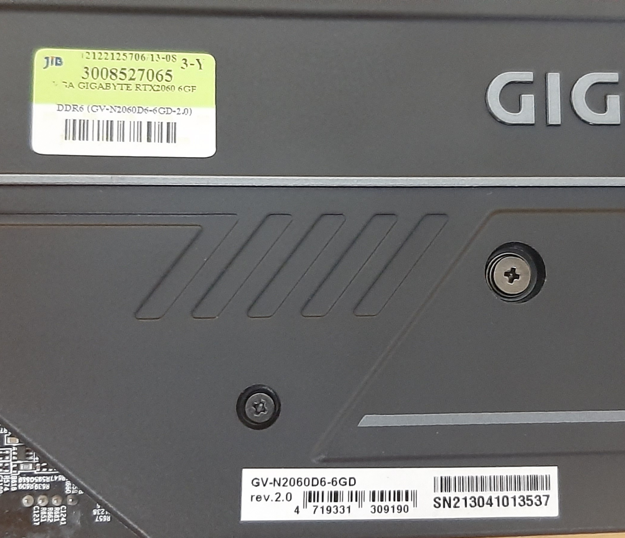 ประกันหมดจากศูนย์เดือน12 ปี2021 VGA (การ์ดแสดงผล) GIGABYTE GEFORCE RTX 2060 OC 6G มือสอง มีกล่อง ประกันร้าน 1 เดือน