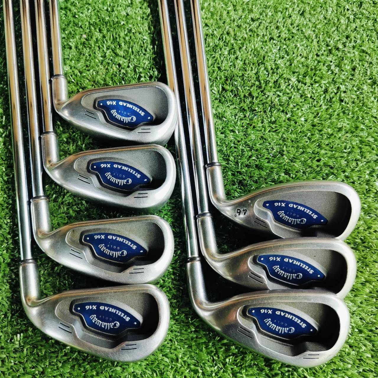 ** ชุดสุดยอดก้านโม ** ชุดเหล็ก Callaway SETTLHEAD X-16 มาพร้อมก้าน NS PRO ZEROS 7 FLEX R ก้านราคาแพงมากๆ เป็นก้านเหล็กที่เบามาก เบาสบาย เร่งสปีดได้ดี ตีง่าย และตีไกล ไม้กอล์ฟพรีเมี่ยมมือสอง ของแท้ By NakaraLuxurious