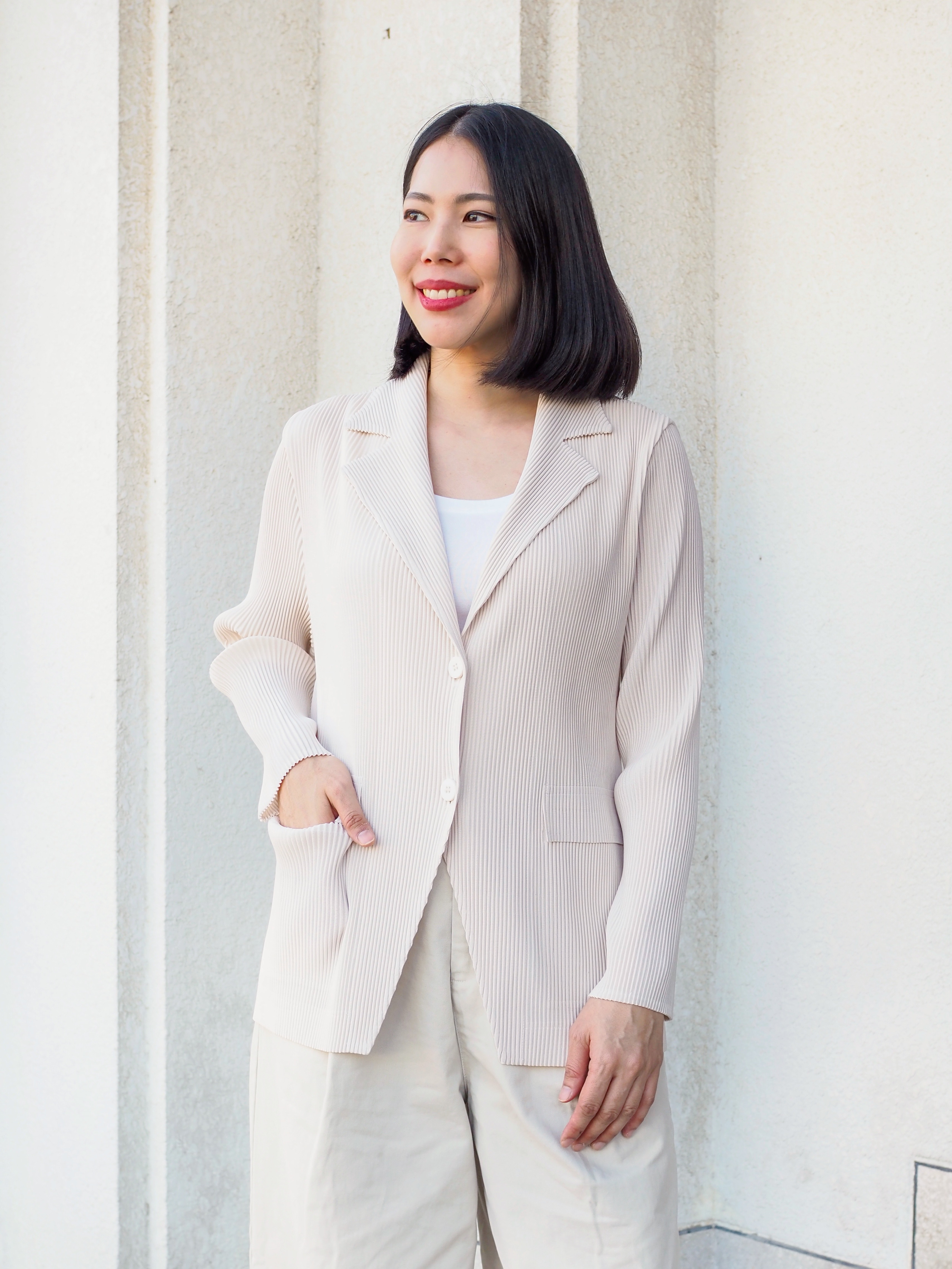 เพิ่มสีใหม่!! 2MUAY รุ่น GJO5131-9 เสื้อคลุมพลีทคุณภาพ THICK V NECK LONG SLEEVE PLEATED CARDIGAN 9 สี FREE SIZE
