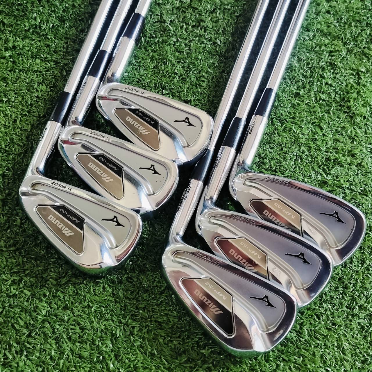 *** ขาดเหล็ก 8 *** ชุดเหล็ก MIZUNO MP59 เป็นสุดยอด ไทเทเนี่ยม มัสเคิล ก้าน K'S 3001S ทั้งชุด สภาพสวยมาก ไม้กอล์ฟพรีเมี่ยมมือสอง ของแท้ By NakaraLuxurious
