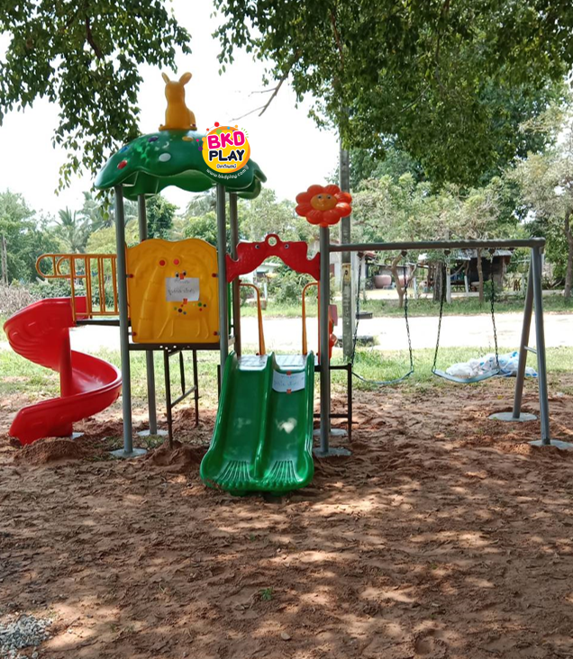 เครื่องเล่นสนามกลางแจ้ง-ในร่ม แรปบิทจอมซนพร้อมชิงช้า กระดานลื่น ของเล่น,ครุภัณฑ์สนามเด็กเล่น, สพฐ,โครงการโรงเรียนประชารัฐ playground,สไลเดอร์,ของเล่นเสริมพัฒนาการ,เครื่องเล่นสนาม, สนามเด็กเล่น