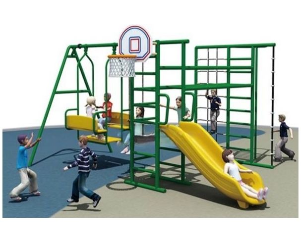 ชุดรวมZ ครบเซ็ท ปีนป่ายรวม ชิงช้า+บาร์โหน+สไลเดอร์ +ปีนป่าย +แป้นบาส, เครื่องเล่นสนาม กลางแจ้ง เหล็ก, สนามเด็กเล่น ,OutdoorPlayground, เครื่องเล่น สพฐ. โรงเรียน ศูนย์เด็กเล็ก