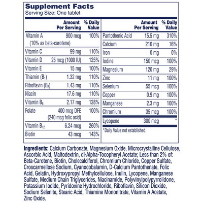 One A Day Mens Health Formula with Lycopene ทานแค่วันละ 1 เม็ด ครบสูตรสำหรับผู้ชายวัยทำงาน ขนาด 300 เม็ด รุ่นใหม่ล่าสุด