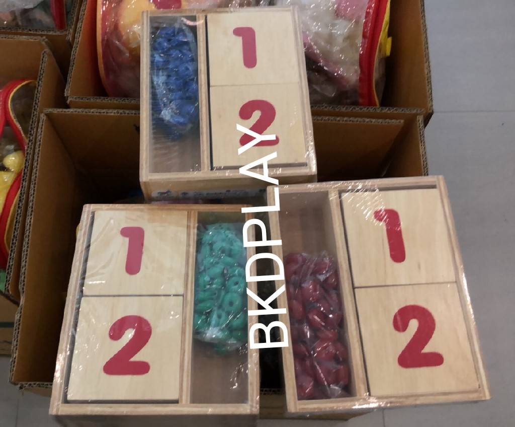 ลูกปัดหัดนับเลขพร้อมแผ่นไม้ตัวเลข 1-10 พร้อมแผ่นจำนวนนับ