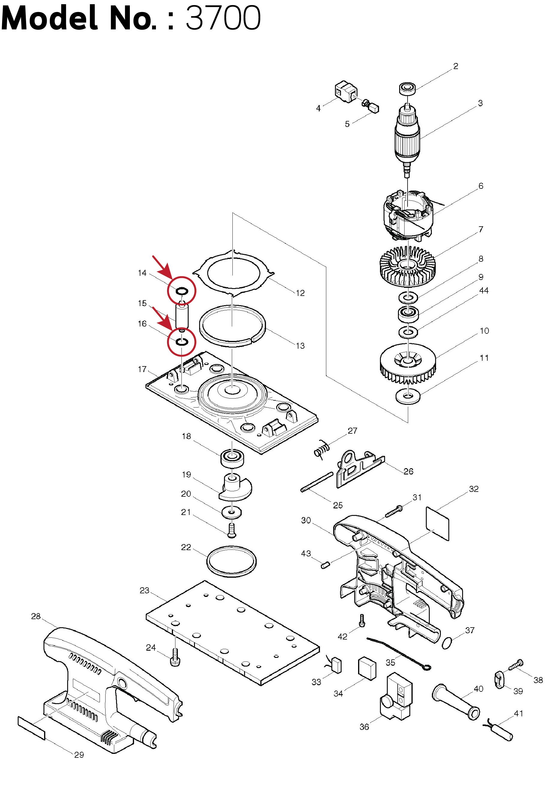 โอริง FOOT (แท้) (213983-7) เครื่องขัดกระดาษทราย Makita มากีต้า รุ่น BO4558, BO4556, BO4557, BO4565, BO4566, BO3700, BO3710, BO3711, M9200, M9201 - Maktec มาคเทค รุ่น MT920, MT925 (213983-7) (อะไหล่แท้100%) O-RING 4X4