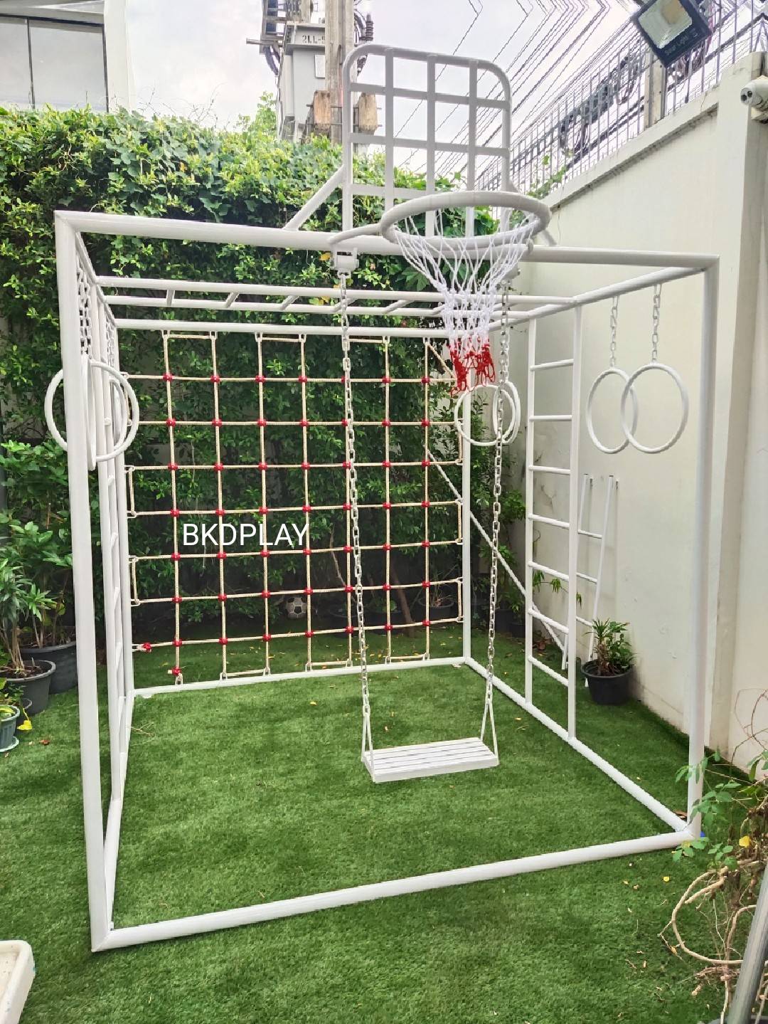 ลูกเต๋าปีนป่าย ชุดรวมปีนป่ายสี่เหลี่ยมA2 ปีนป่ายเชือก พร้อมบาร์โหน บาร์ไต่ ชิงช้า เครื่องเล่นสนามเหล็ก เครื่องเล่นสนามกลางแจ้ง OutdoorPlayground