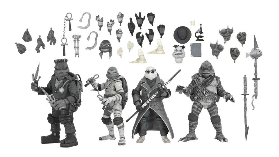 [สั่งจอง]NECA 7" : Universal Monsters x TMNT 4 Pack B/W